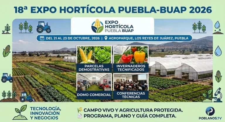 “Cartel de la 18ª Expo Hortícola Puebla BUAP 2026, del 21 al 23 de octubre en el Agroparque de Los Reyes de Juárez